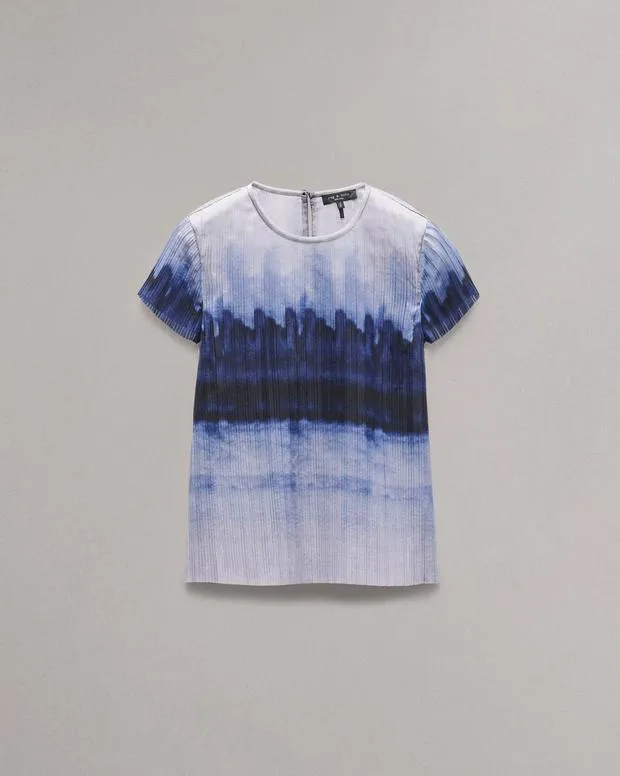 Women Shirts and Tops Rag and Bone Hailey Ombre Organza Top Light Blue Multi