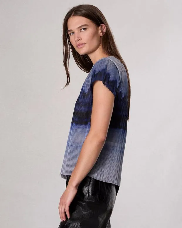 Women Shirts and Tops Rag and Bone Hailey Ombre Organza Top Light Blue Multi