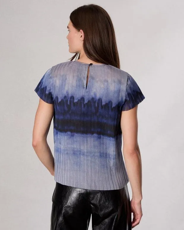 Women Shirts and Tops Rag and Bone Hailey Ombre Organza Top Light Blue Multi