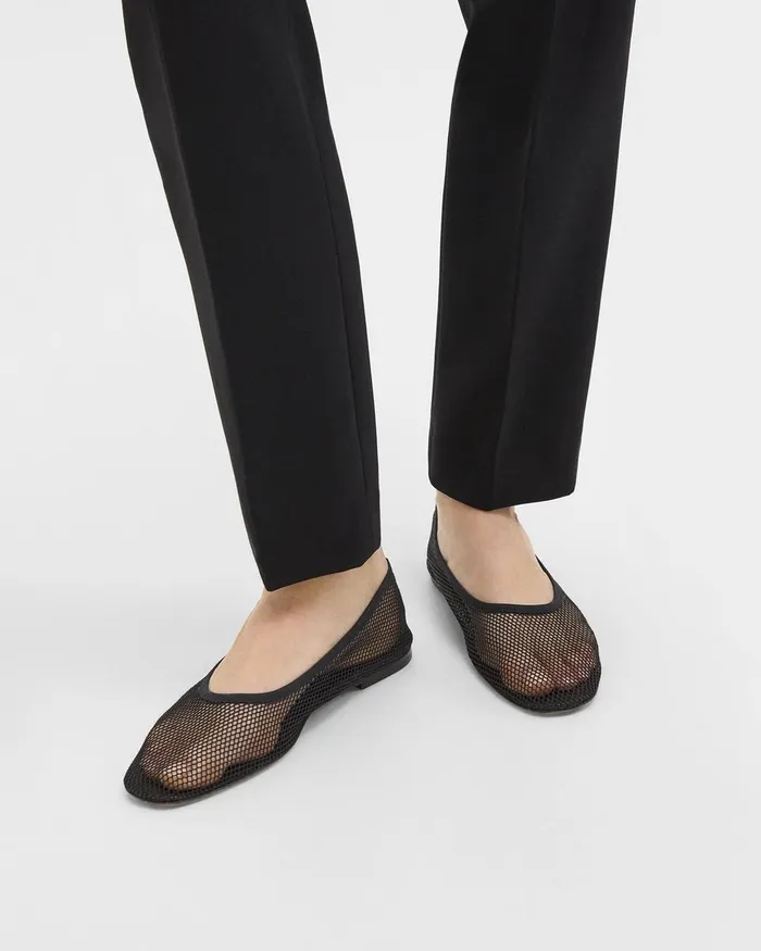Women Shoes Theory Ballet Flat In Mesh Black