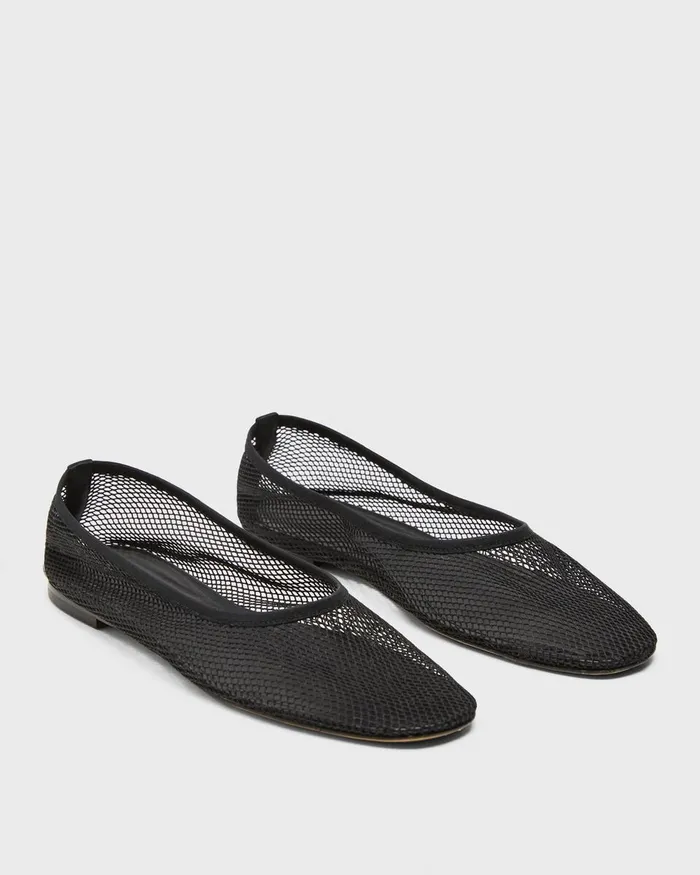 Women Shoes Theory Ballet Flat In Mesh Black