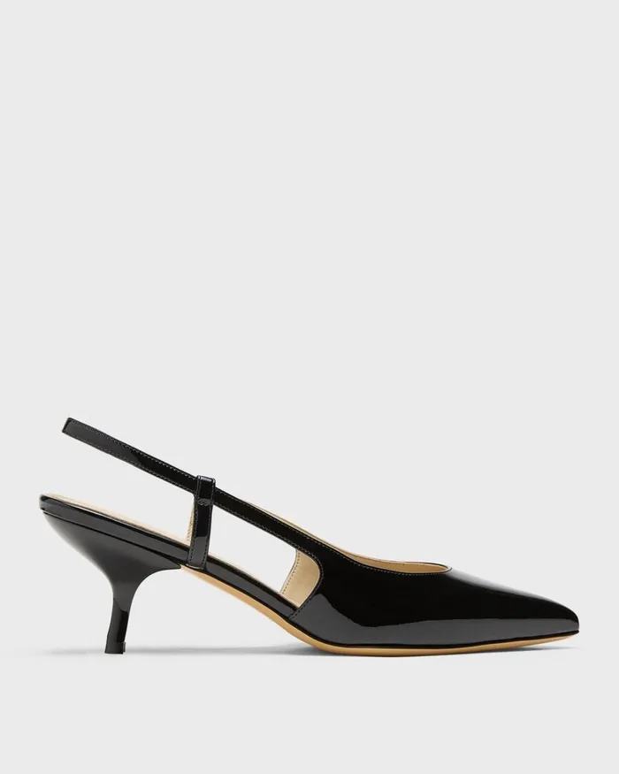 Women Shoes Theory Micro Slingback Pump In Patent Leather Black
