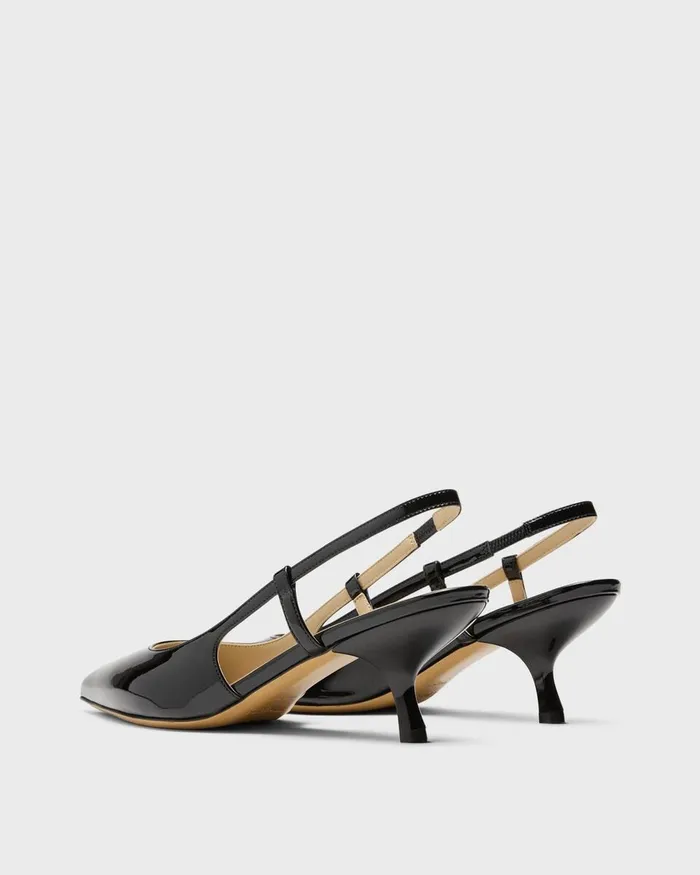 Women Shoes Theory Micro Slingback Pump In Patent Leather Black