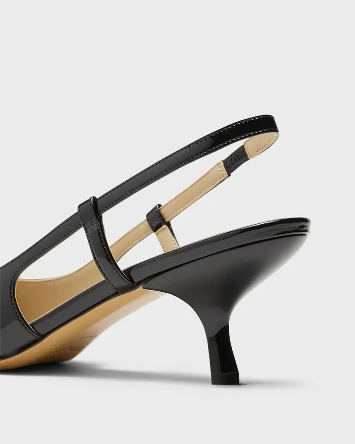 Women Shoes Theory Micro Slingback Pump In Patent Leather Black
