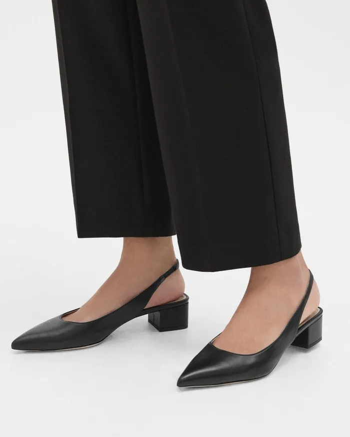 Women Shoes Theory Slingback Pump In Leather Black