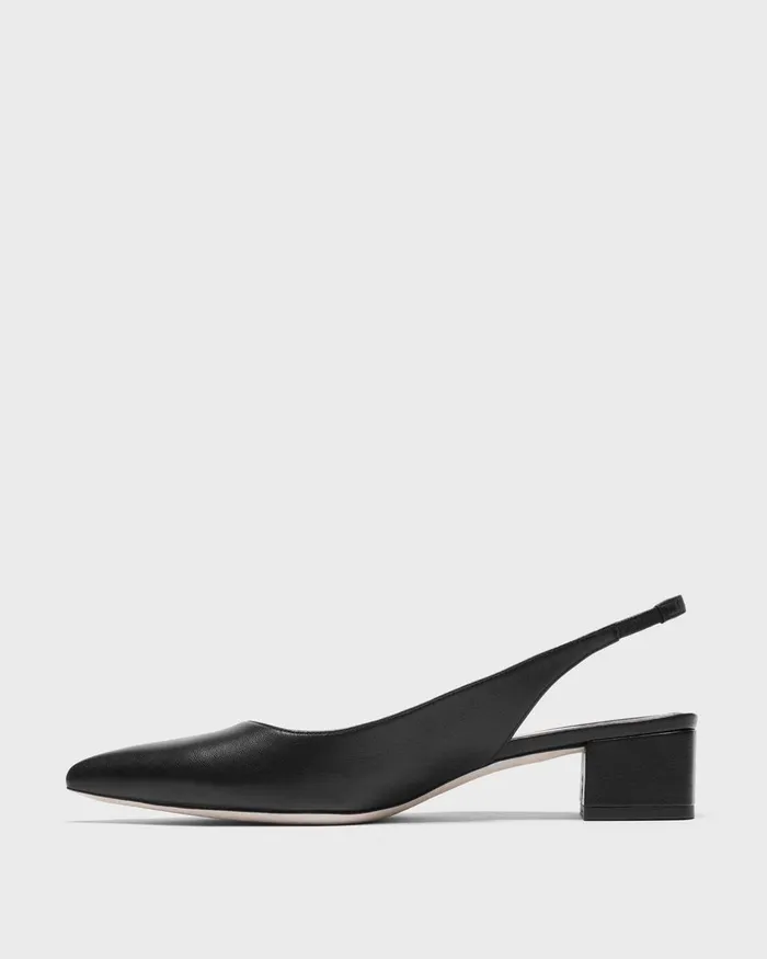 Women Shoes Theory Slingback Pump In Leather Black
