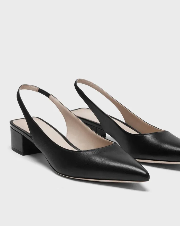 Women Shoes Theory Slingback Pump In Leather Black