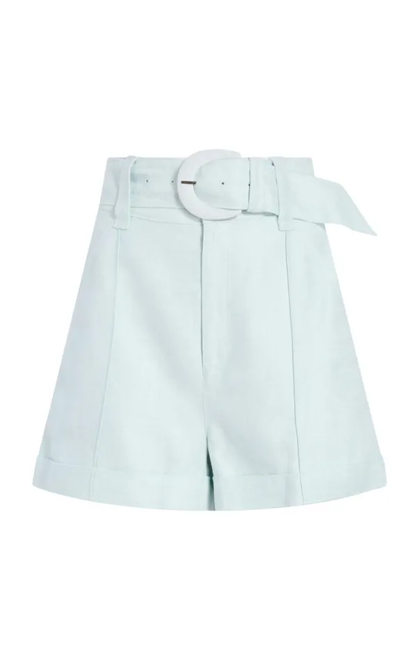 Women Shorts Cinq Sept Linen Aldi Short Glacial Blue