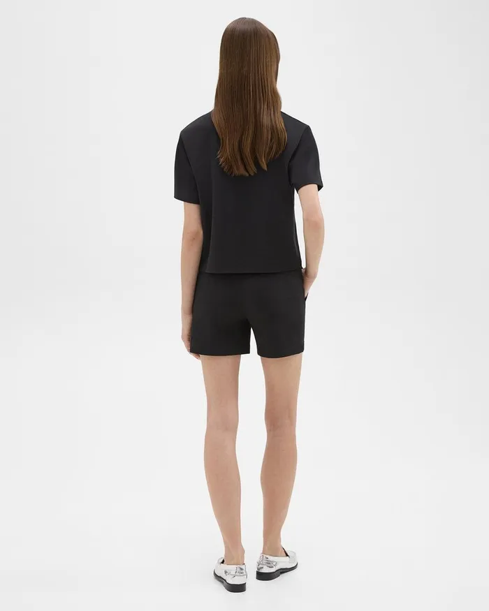 Women Shorts Theory Waist Tab Short In Good Linen Black
