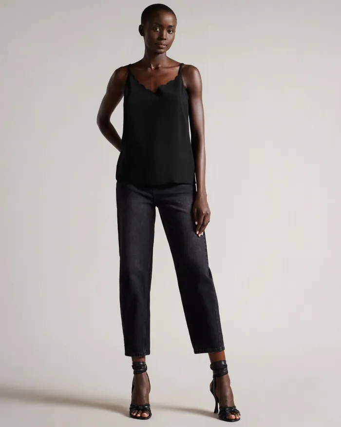 Women SIINA 8211 Scallop Neckline Cami Top Black Ted Baker Tops and Blouses Women SIINA 8211 Scallop Neckline Cami Top Black Ted Baker Tops and Blouses