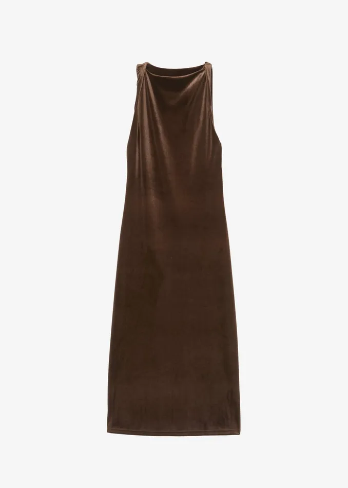 Women Sinai Twisted Velvet Dress 8211 Brown The Frankie Shop Dresses