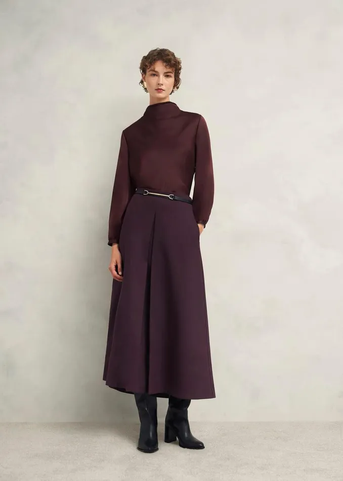 Women Skirts Hobbs Chersham Skirt With Wool Malbec Purple