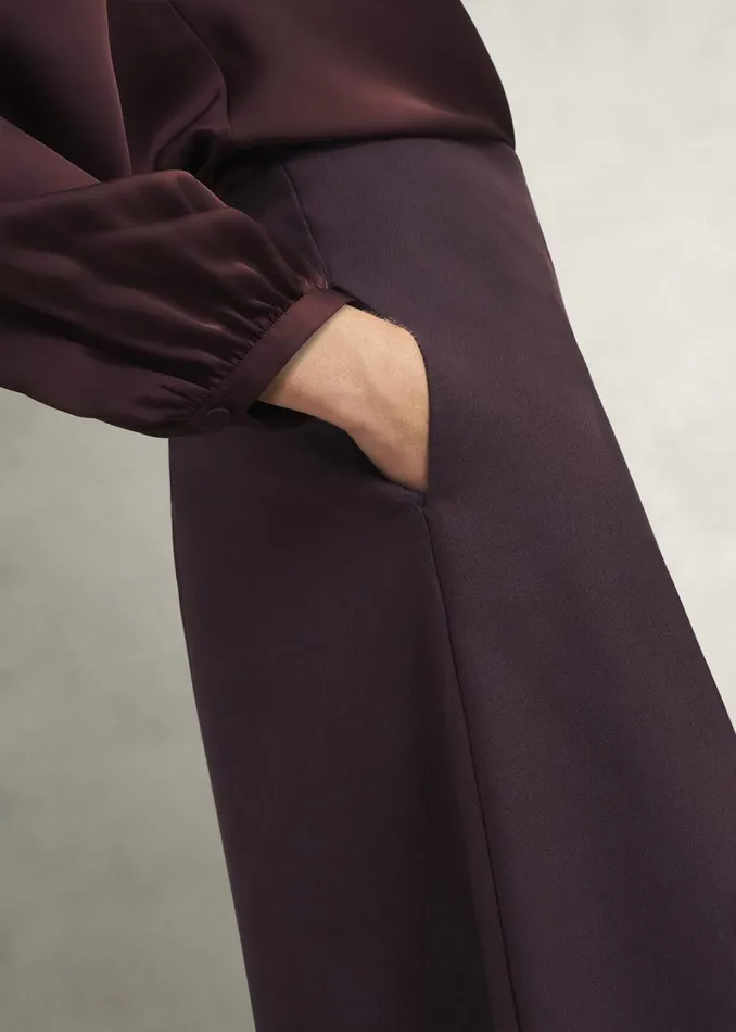 Women Skirts Hobbs Chersham Skirt With Wool Malbec Purple