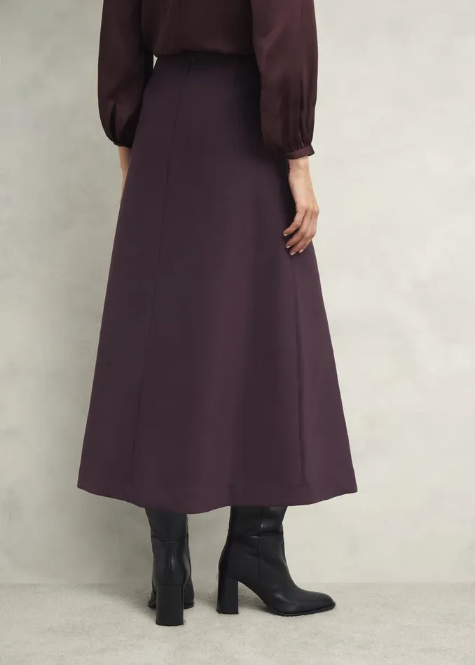 Women Skirts Hobbs Chersham Skirt With Wool Malbec Purple
