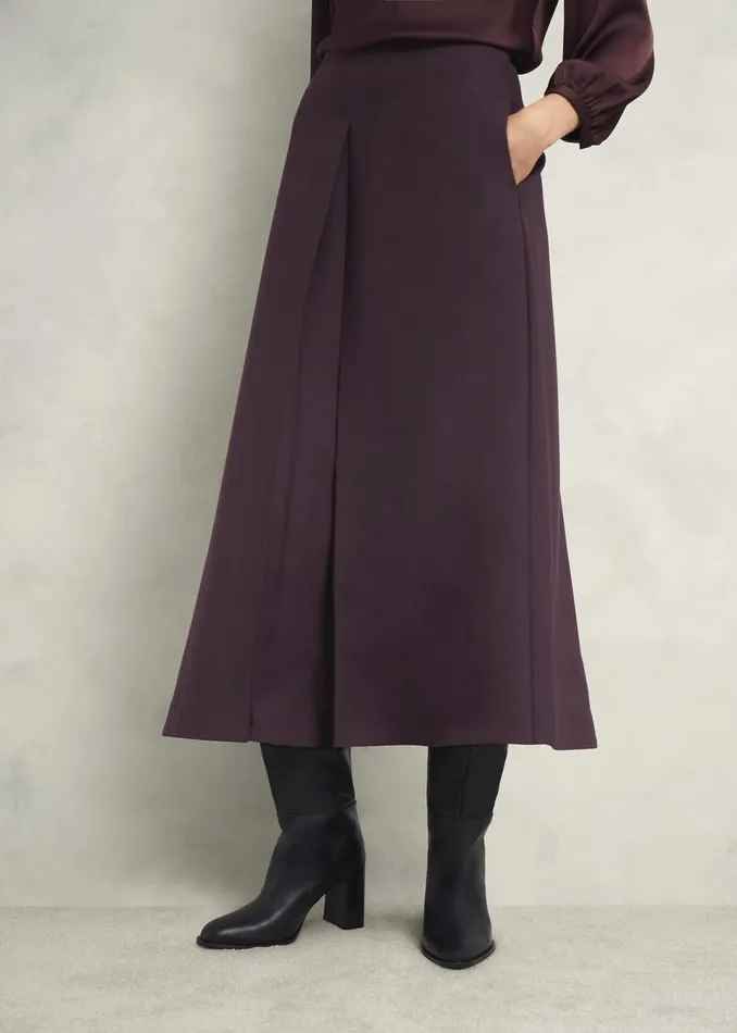 Women Skirts Hobbs Chersham Skirt With Wool Malbec Purple