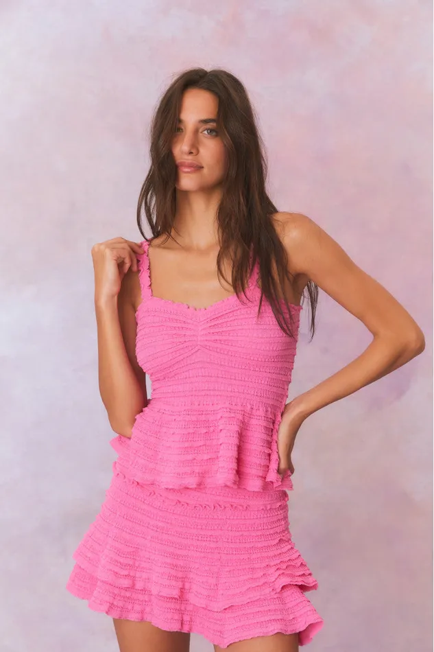 Women Skirts LoveShackFancy Macaw Cotton Gauze Mini Tier Skirt Lovestruck Pink Women Skirts LoveShackFancy Macaw Cotton Gauze Mini Tier Skirt Lovestruck Pink