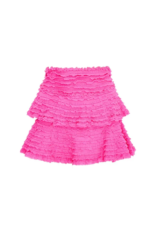 Women Skirts LoveShackFancy Macaw Cotton Gauze Mini Tier Skirt Lovestruck Pink Women Skirts LoveShackFancy Macaw Cotton Gauze Mini Tier Skirt Lovestruck Pink