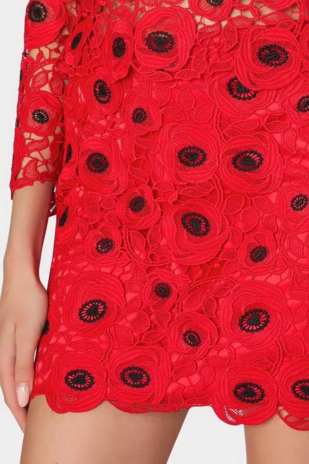 Women Skirts Milly Embroidered Lace Modern Mini Skirt Redblack Women Skirts Milly Embroidered Lace Modern Mini Skirt Redblack