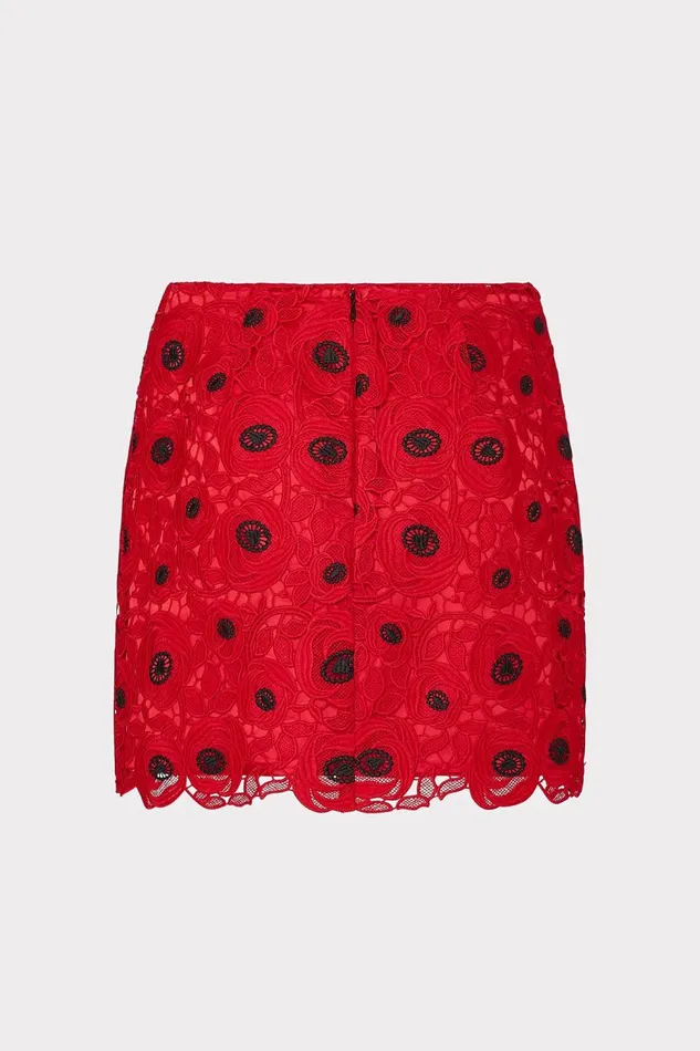 Women Skirts Milly Embroidered Lace Modern Mini Skirt Redblack Women Skirts Milly Embroidered Lace Modern Mini Skirt Redblack