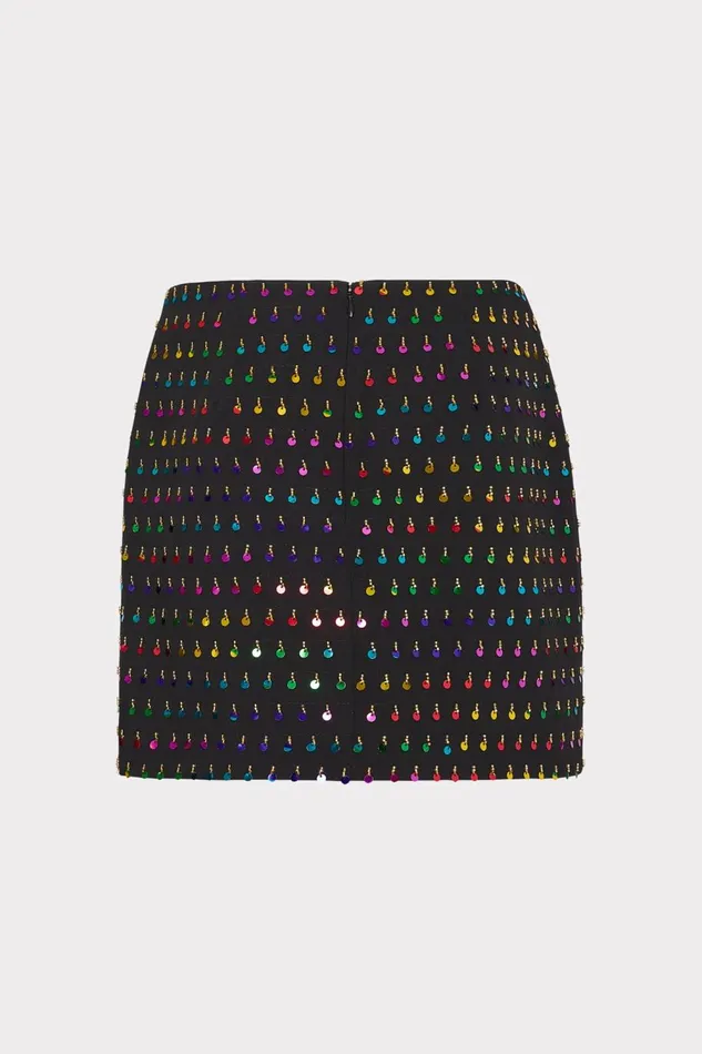 Women Skirts Milly Modern Mini Beaded Sequin Skirt Blackrainbow Women Skirts Milly Modern Mini Beaded Sequin Skirt Blackrainbow