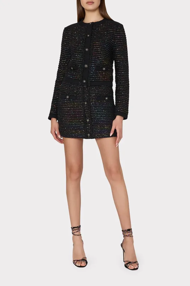 Women Skirts Milly Sequin Textured Knit Mini Skirt Multi Women Skirts Milly Sequin Textured Knit Mini Skirt Multi