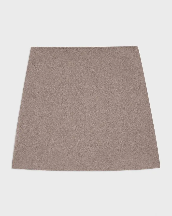 Women Skirts Theory HighWaist Mini Skirt In DoubleFace WoolCashmere Cinder Melange