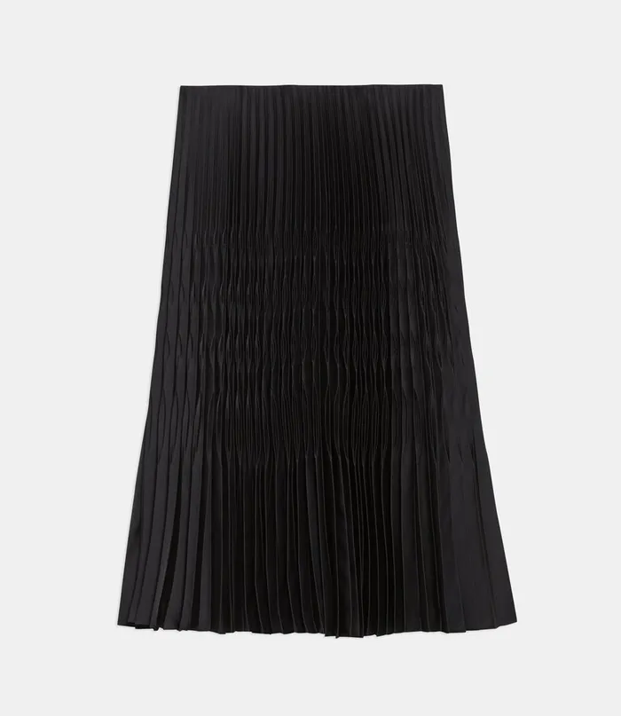 Women Skirts Theory Pleated Skirt In Recycled Satin Black