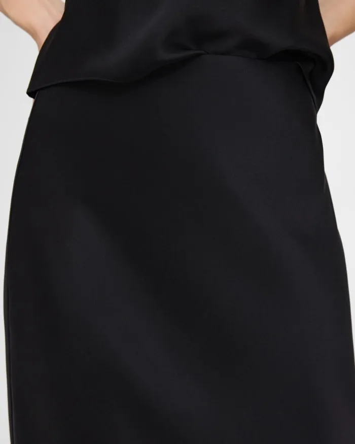 Women Skirts Theory Slip Skirt In Satin Black