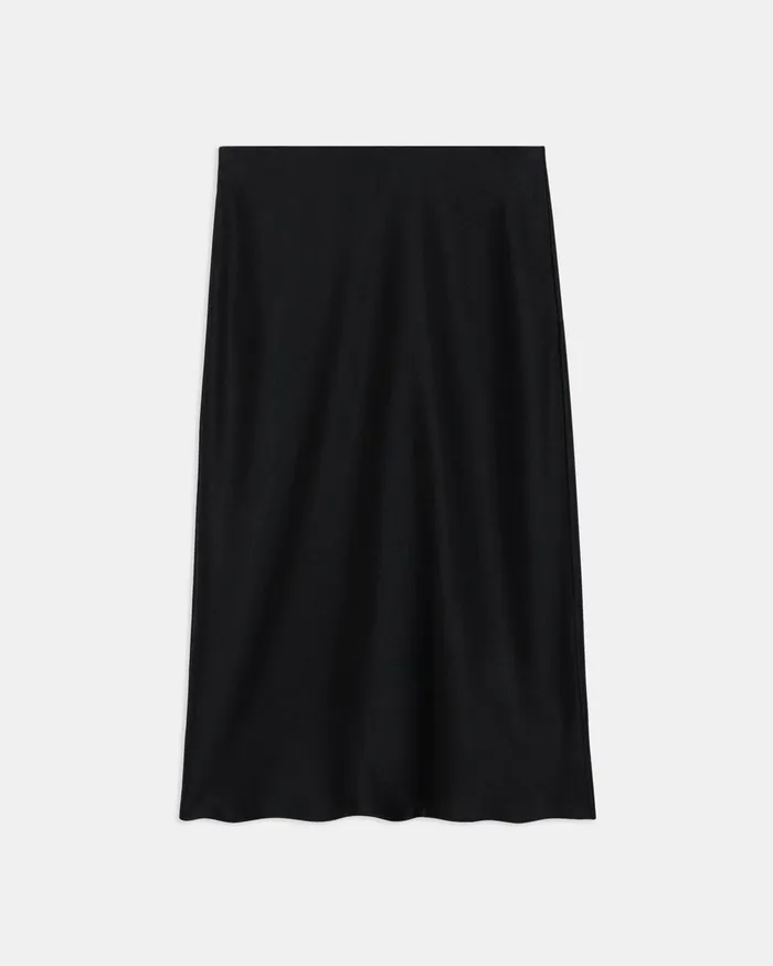 Women Skirts Theory Slip Skirt In Satin Black