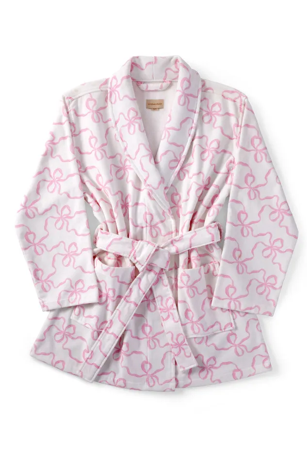 Women Sleepwear LoveShackFancy Indie Cotton Bath Robe Pink Bonnet