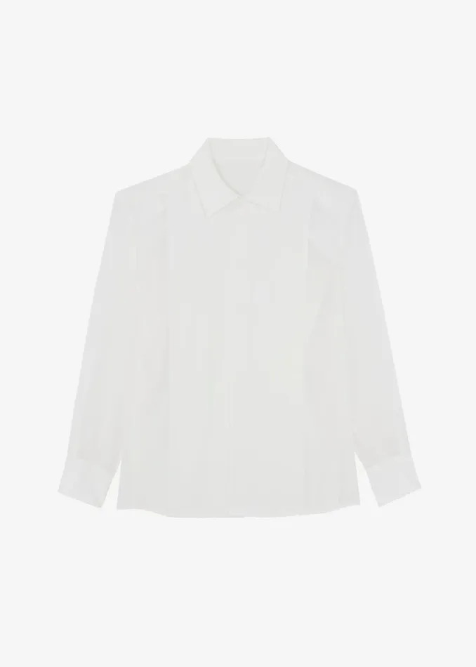 Women Sophie Silky Padded Shirt 8211 White The Frankie Shop Tops