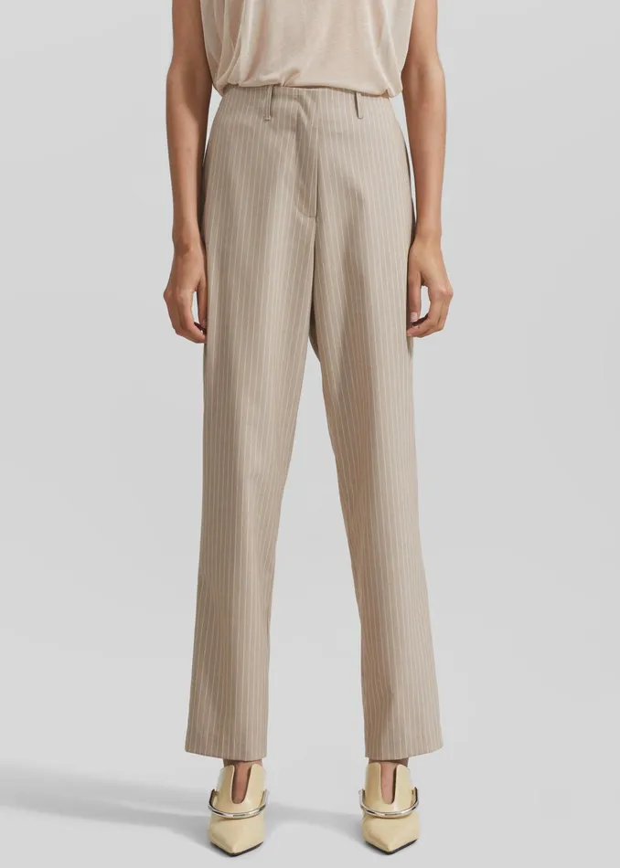 Women Stasia Pants 8211 Beige Stripe The Frankie Shop Bottoms