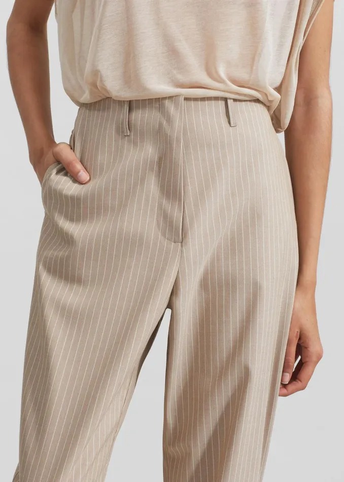 Women Stasia Pants 8211 Beige Stripe The Frankie Shop Bottoms