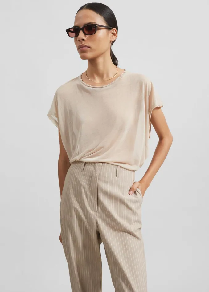 Women Stasia Pants 8211 Beige Stripe The Frankie Shop Bottoms
