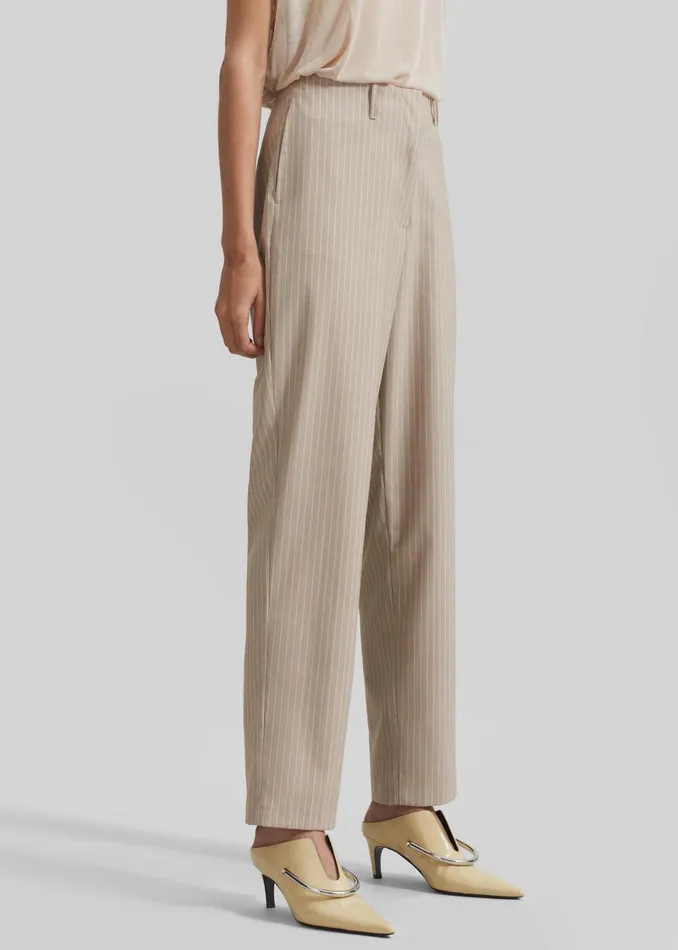 Women Stasia Pants 8211 Beige Stripe The Frankie Shop Bottoms