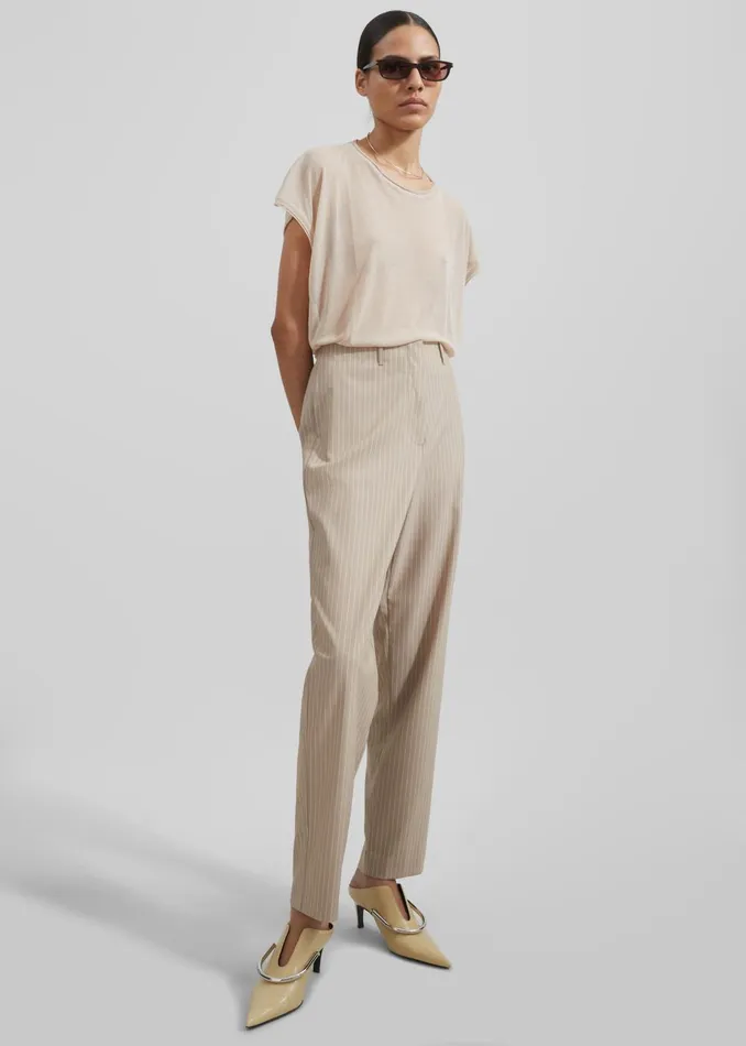 Women Stasia Pants 8211 Beige Stripe The Frankie Shop Bottoms