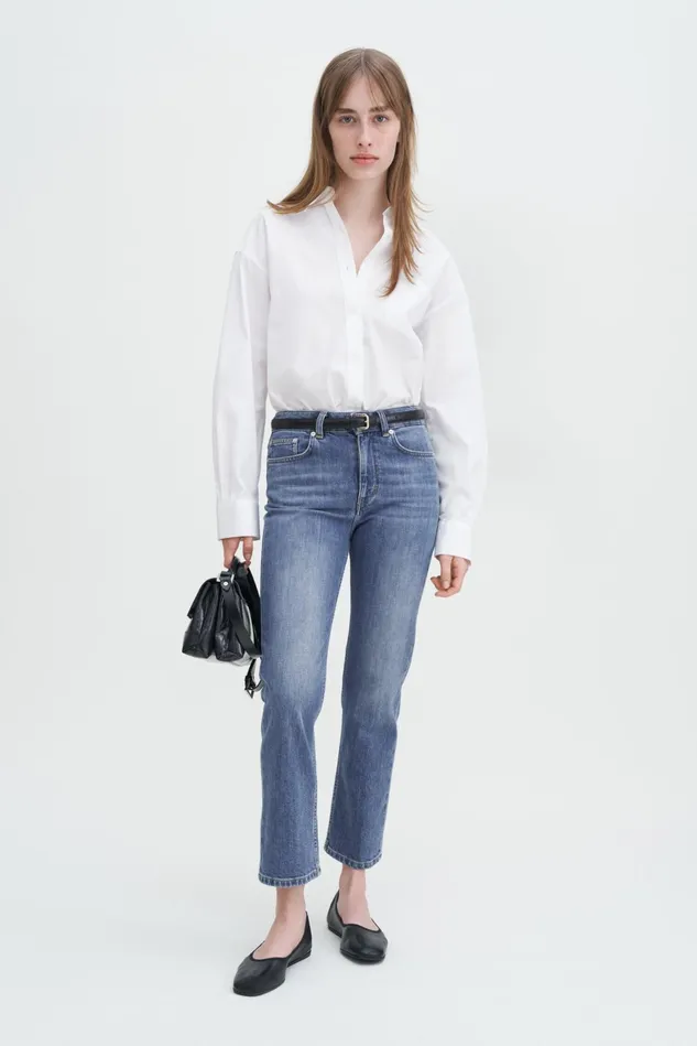 Women Stella Cropped Mid Blue Wash Mid Blue Filippa K Jeans