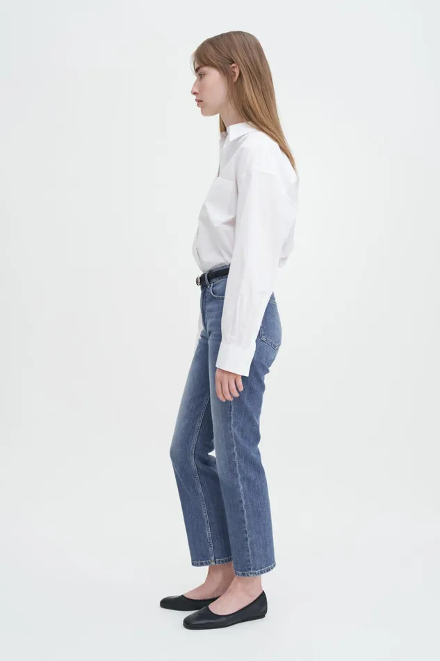 Women Stella Cropped Mid Blue Wash Mid Blue Filippa K Jeans