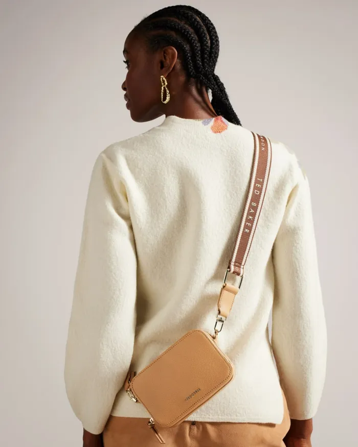 Women STUNNA 8211 Mini Webbing Crossbody Camera Bag Camel Ted Baker Crossbody Bags