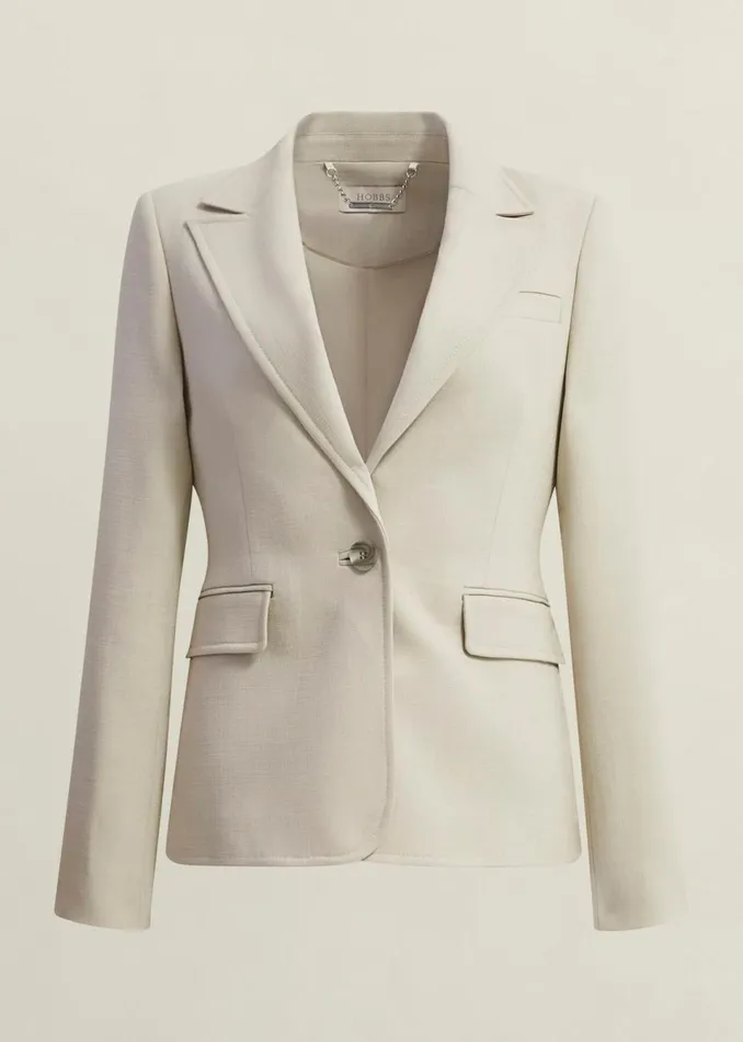 Women Suits and CoOrds Hobbs Ellen Jacket Buff Grey