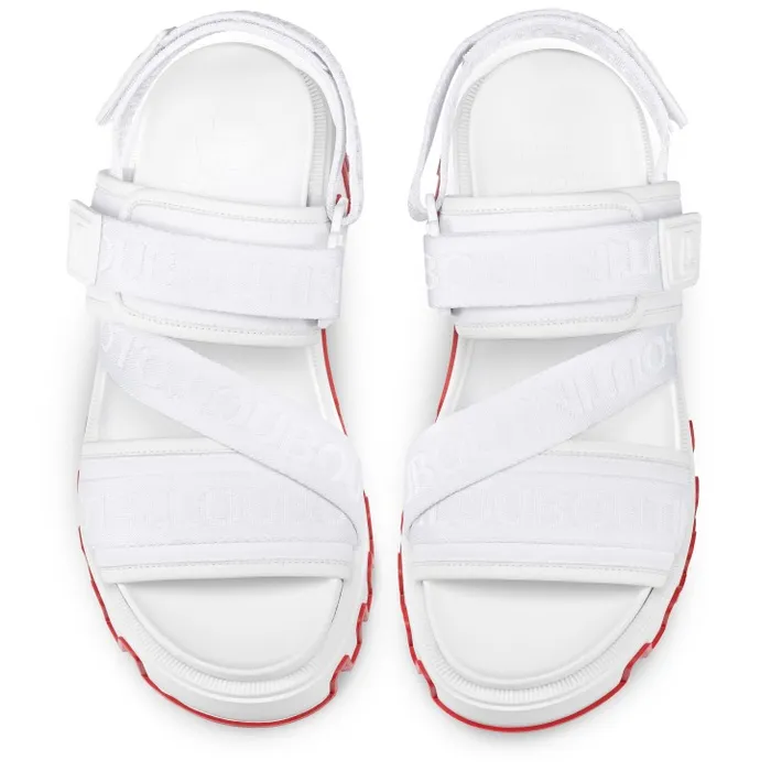 Women Summer Dune 35 Mm Sandals 8211 Nappa Leather Neopren And Ribbon 8211 Bianco Christian Louboutin Platforms