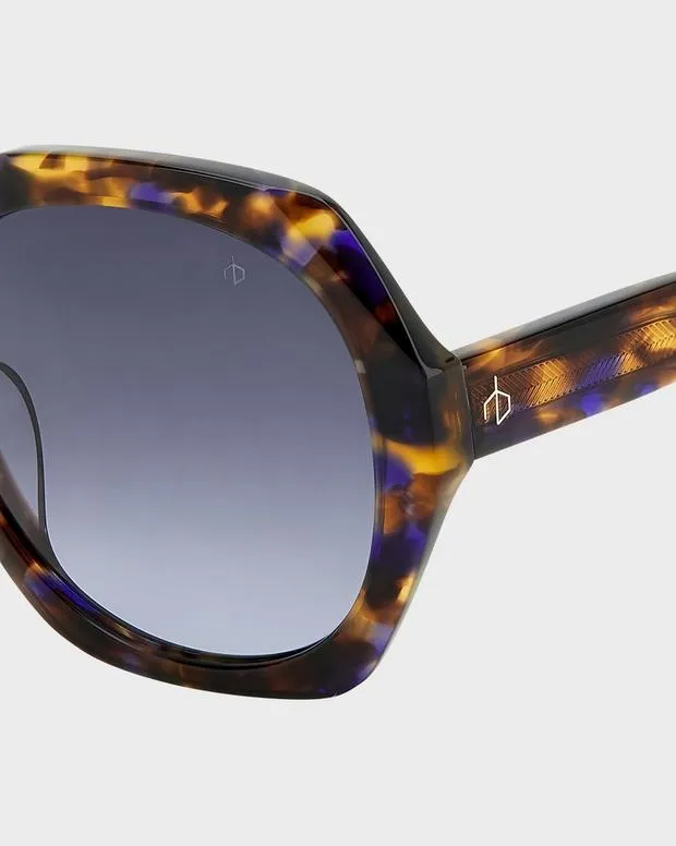 Women Sunglasses Rag and Bone Annalise Brown Blue Havana