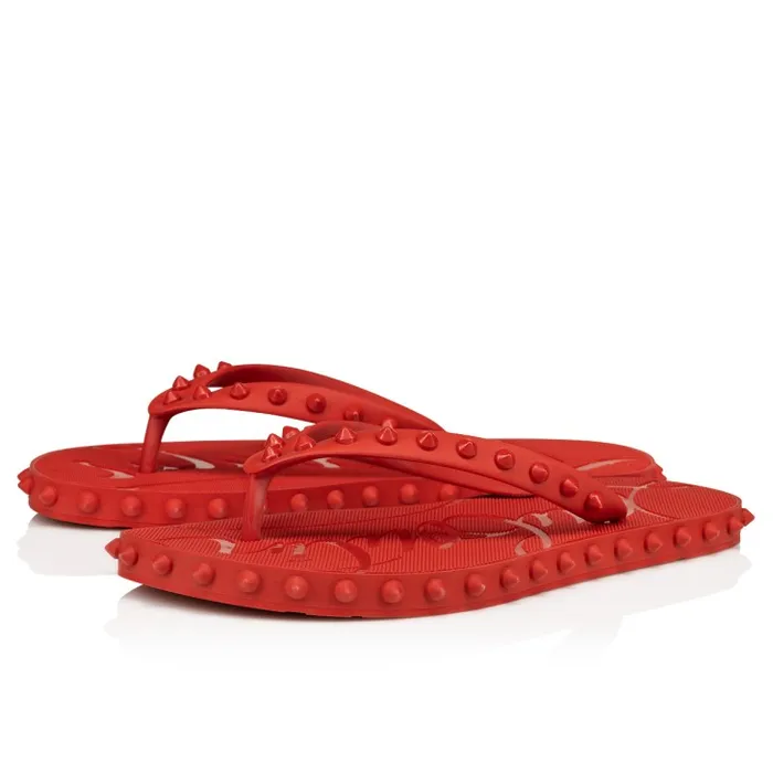 Women Super Loubi Flip Flipflops 8211 Rubber 8211 Loubi Christian Louboutin Flats and Loafers