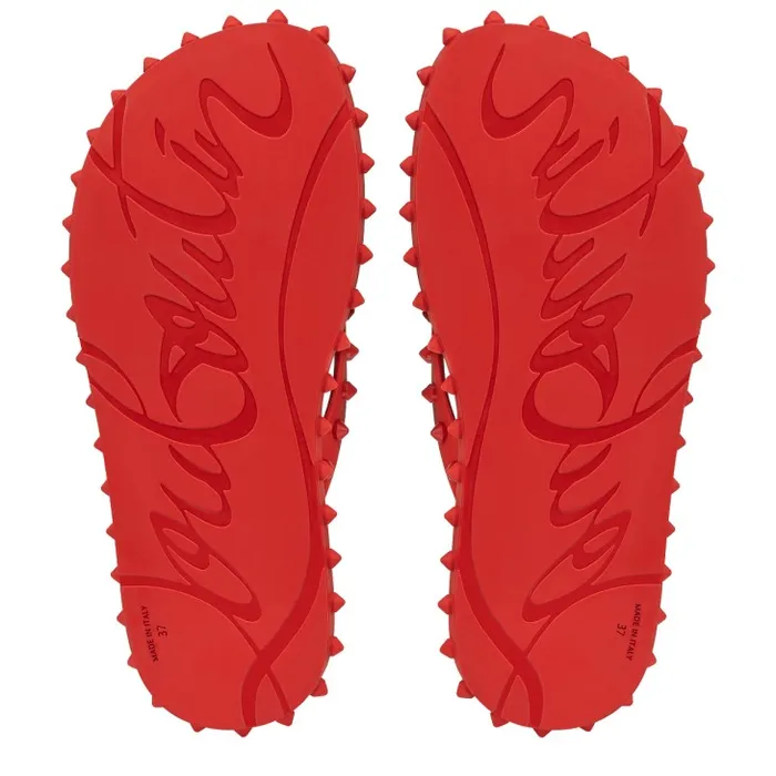 Women Super Loubi Flip Flipflops 8211 Rubber 8211 Loubi Christian Louboutin Flats and Loafers