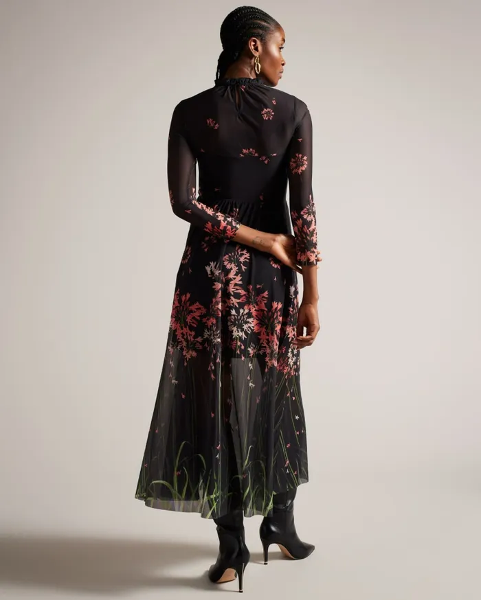 Women SUSENAA 8211 Floral Mesh Midaxi Dress Black Ted Baker Dresses Women SUSENAA 8211 Floral Mesh Midaxi Dress Black Ted Baker Dresses