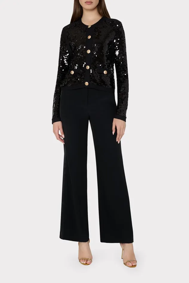Women Sweaters and Knits Milly Iman Sequin Knit Cardigan Black Women Sweaters and Knits Milly Iman Sequin Knit Cardigan Black