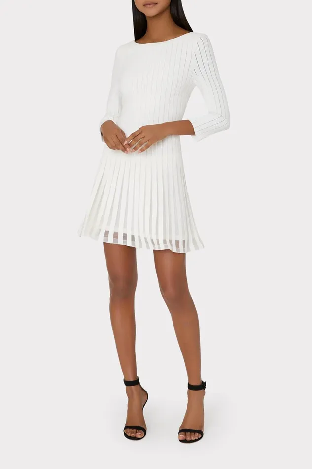 Women Sweaters and Knits Milly Tabitha Sheer Godet Mini Dress Ecru Women Sweaters and Knits Milly Tabitha Sheer Godet Mini Dress Ecru