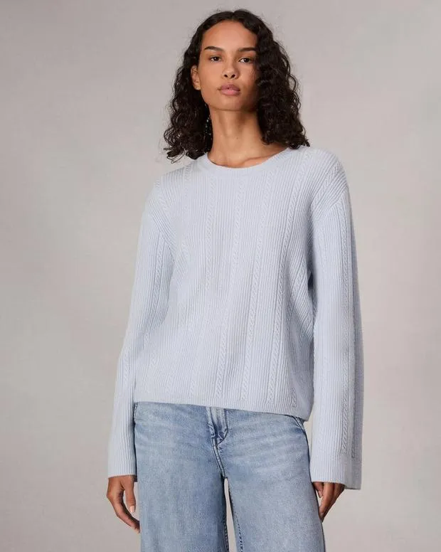 Women Sweaters and Sweatshirts Rag and Bone Maud Cashmere Sweater Light Blue