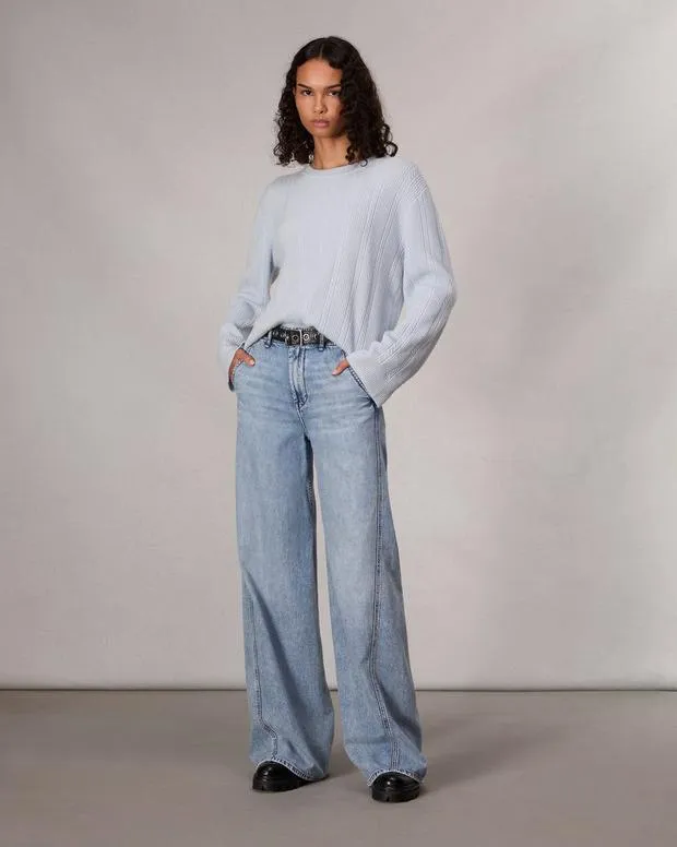 Women Sweaters and Sweatshirts Rag and Bone Maud Cashmere Sweater Light Blue