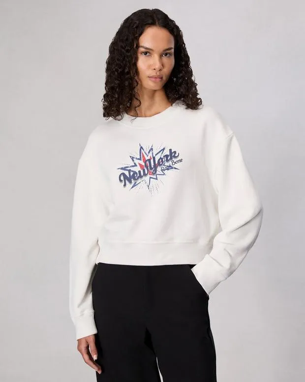 Women Sweaters and Sweatshirts Rag and Bone New York Terry Sweatshirt Ivory Multi